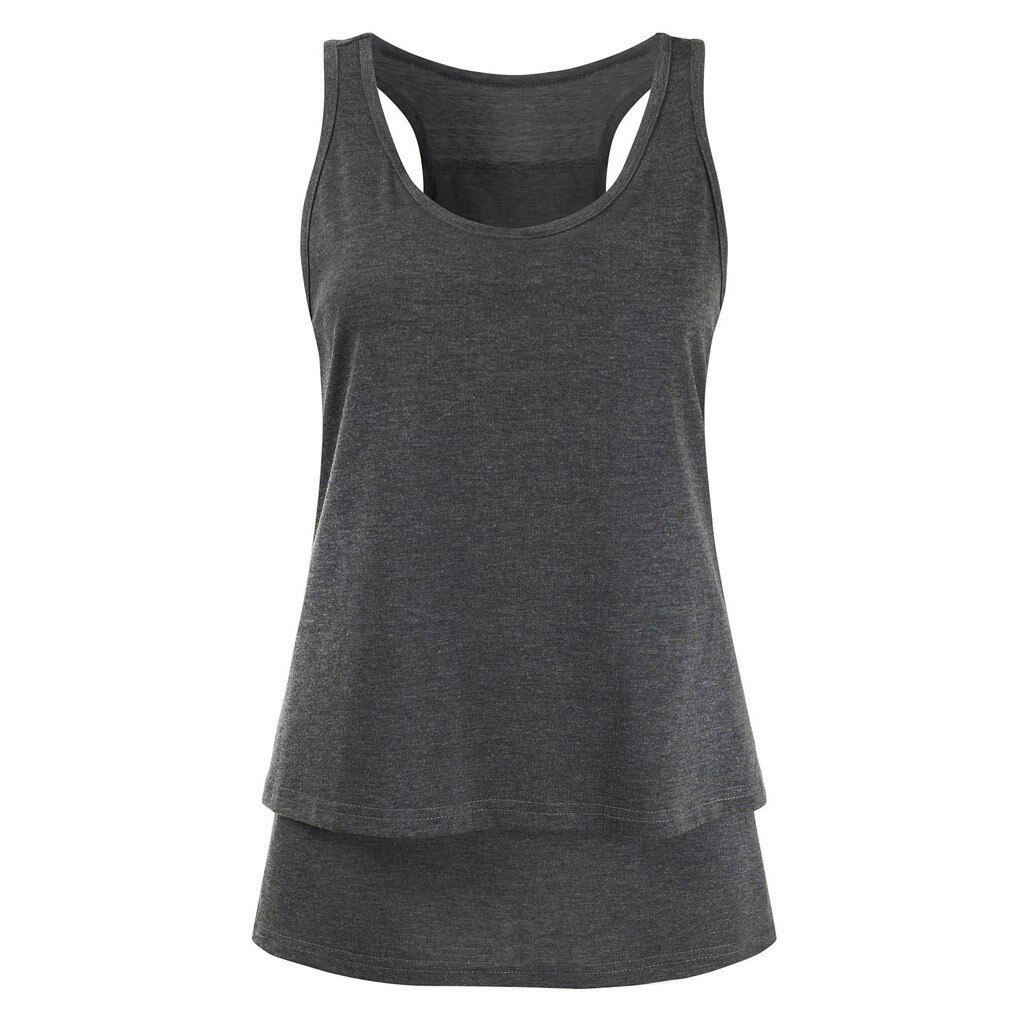 Summer Nursing Tank Tops Women's Black Vest Maternity O-Neck Tops Wrap Double Layer Sleeveless Blouse T Shirt Pregnant Tops