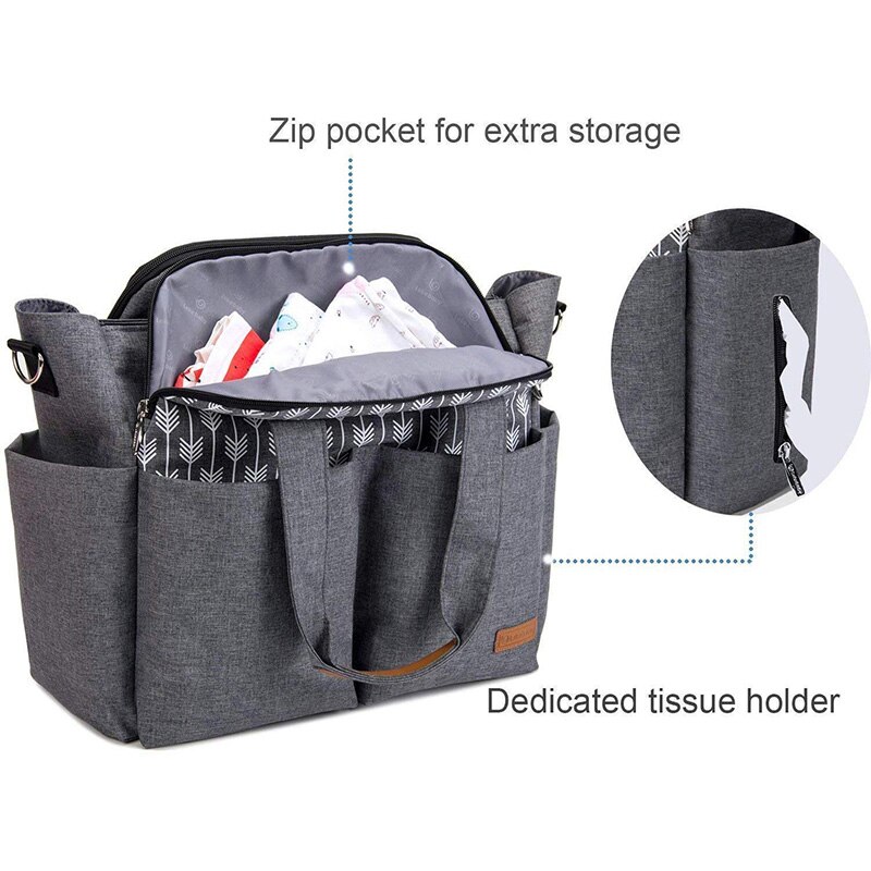 Lekebaby bébé paquet de couches multifonctionnel grande capacité bébé panier Pack imperméable couche de remplacement