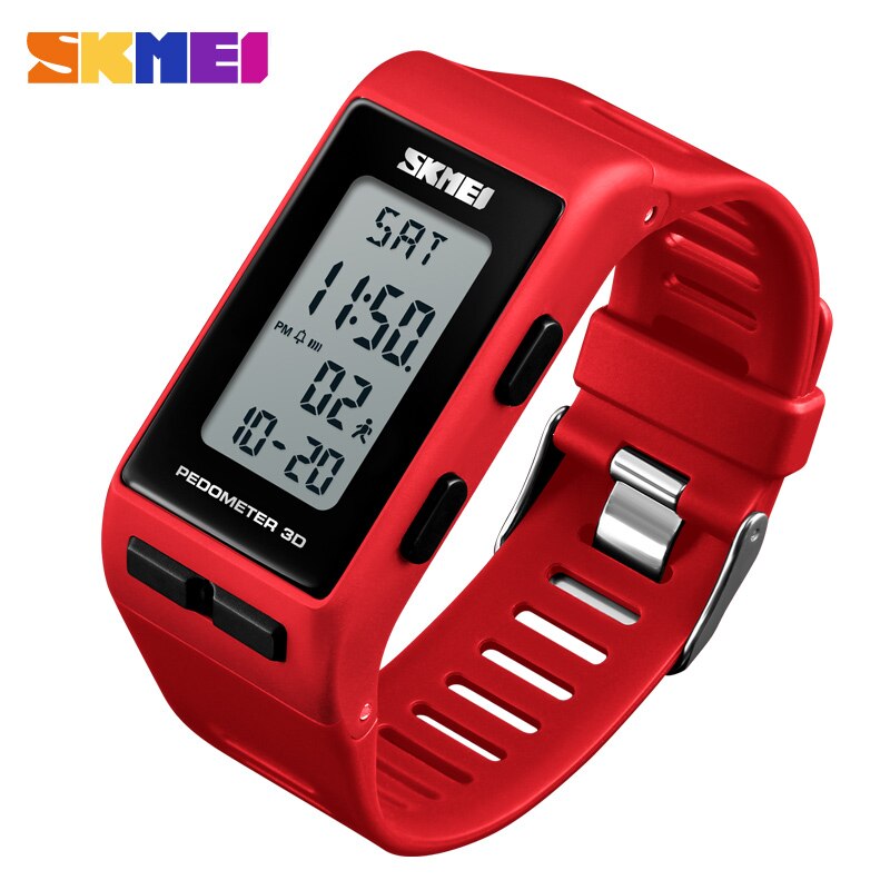 SKMEI-reloj deportivo con podómetro 3D para hombre y mujer, pulsera Digital con calorías, a la , resistente al agua, 1363: Red