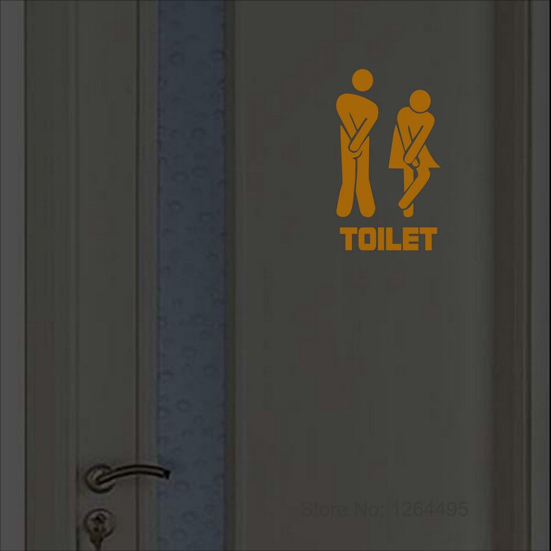 Funny Luminous Toilet Sticker Cartoon Glow in the Dark Bathroom Sticker Washroom Door Sign Sticker WC Wall DIY Indicator Label