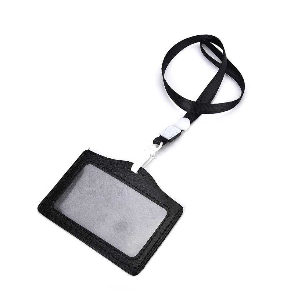 ID Naam Kaarthouder Id-kaart Lanyard Bank Credit Card Cover Waterdichte Identiteit Badge Holder Neck Strap: black