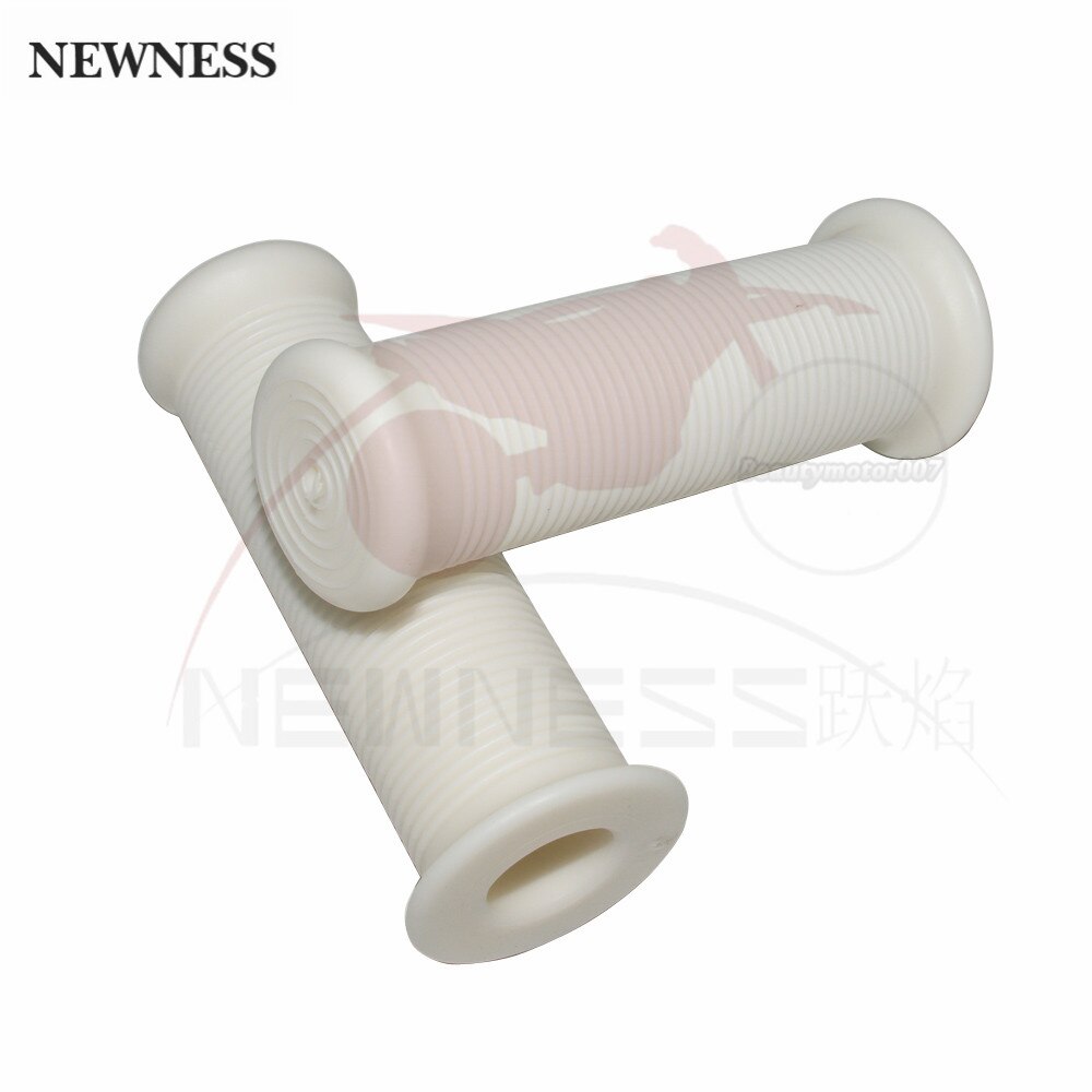 1 paio 25mm 28mm manopole Vintage manopole moto universali in gomma manopole manopole Bar End per Cafe Racer Bobber Custom: White