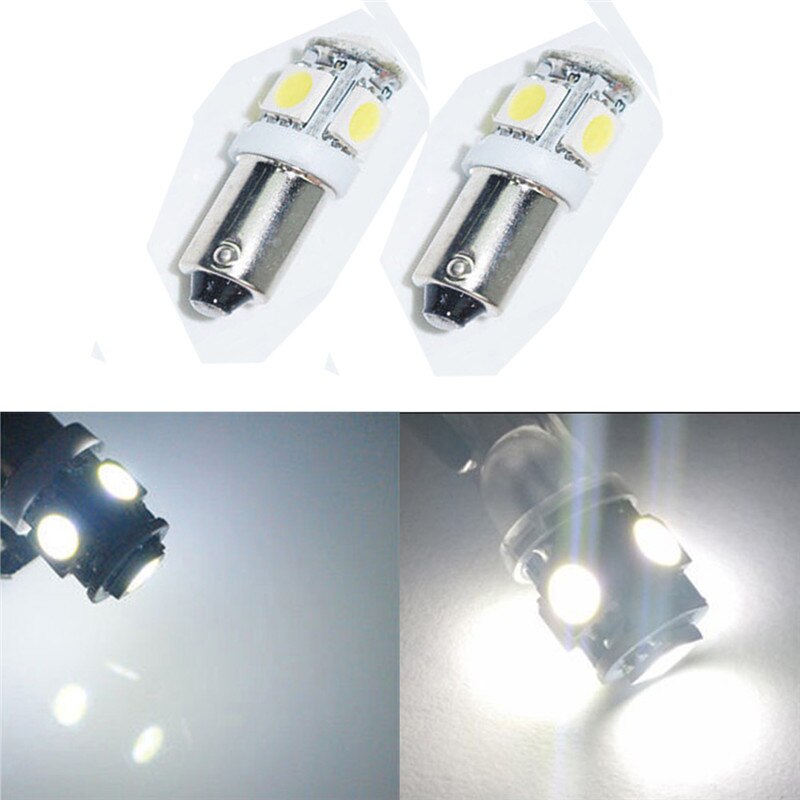 2Pcs T11 BA9S White 5050 SMD 5 LED Low Consumption Canbus Ultra Long Life Universal Car Light Bulb T4W H6W 363 12V#272934