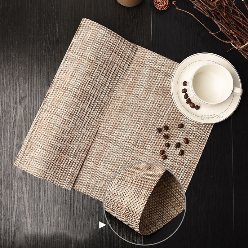 45X30cm Kitchen Simple Pure Color Placemat PVC Dining Table Mat Table Placemats for Table Decoration Accessories Coaster Pad: E
