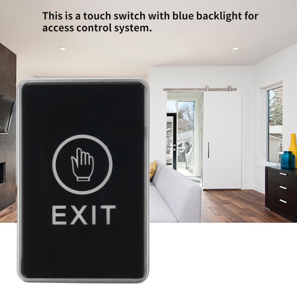 Push Touch Sensor Exit Button Security Access Control System Door Exit Release Button With LED Indicator Light for Home