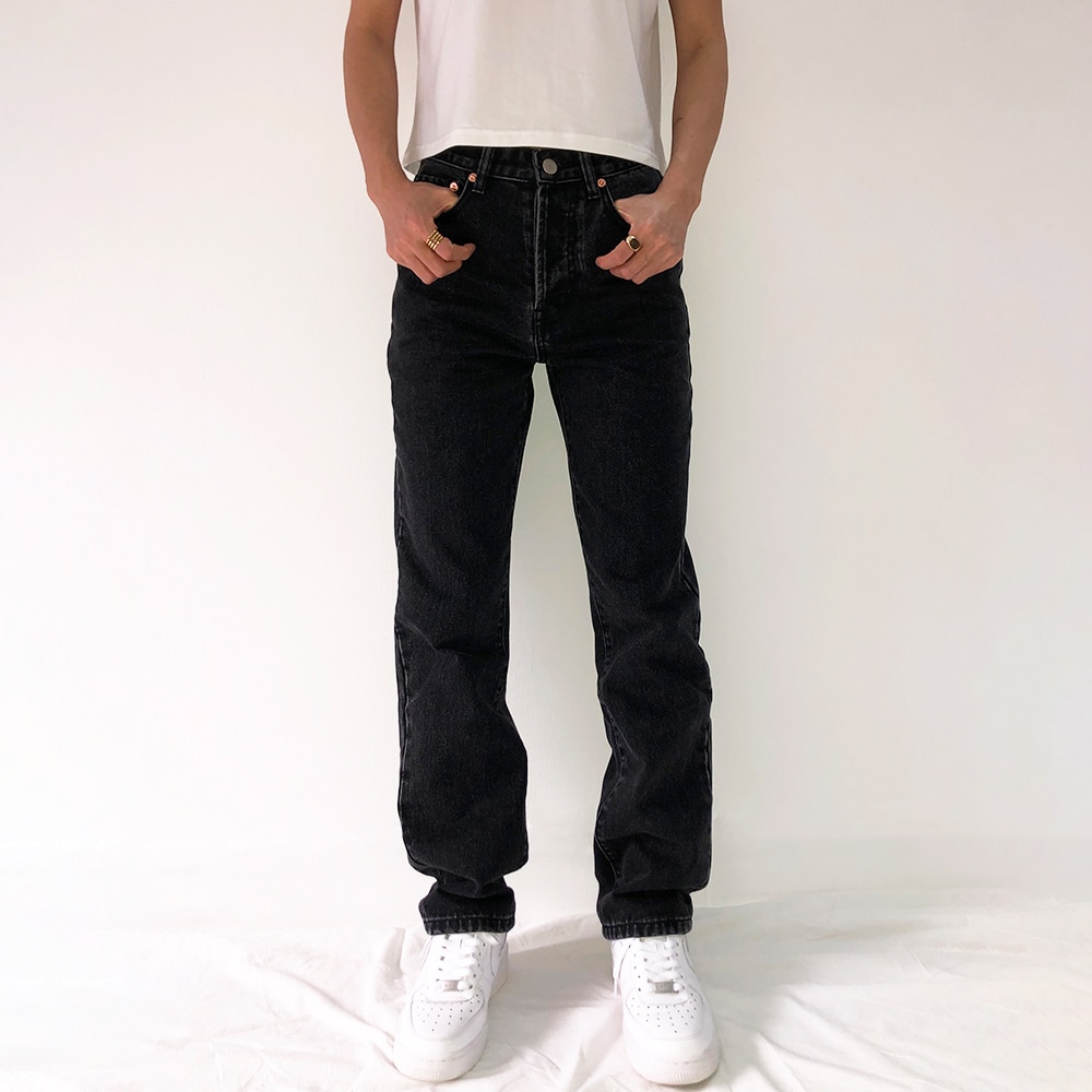 Baggy jeans til kvinder boyfriend mom jeans høj talje sorte løse lige denimbukser vintage streetwear