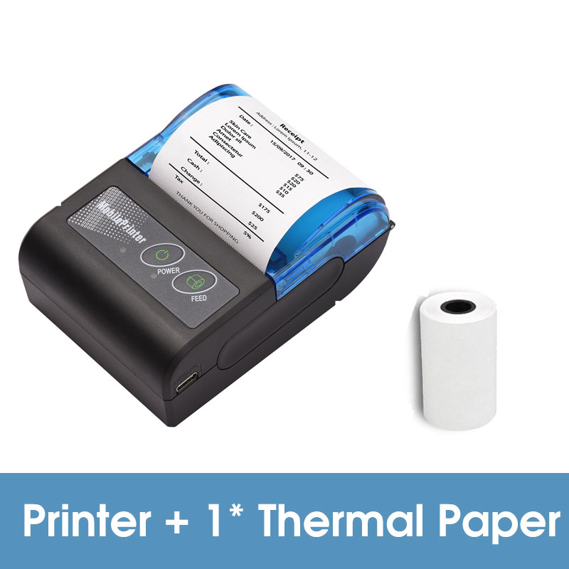 Mini Thermal Printer 2 inch Wireless USB Receipt Bill Ticket Printer with 58mm Paper Compatible iOS Android Windows for Retail: Default Title