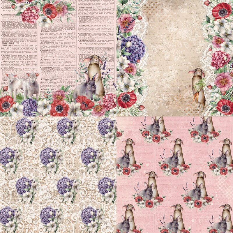 Panalisacraft 24 sheets 6"X6" Flower Easter paper Scrapbooking patterned paper pack handmade craft paper Background pad card