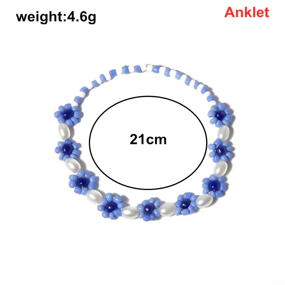 Wgoud Bead Daisy Choker Ketting Bohemian Strand Kleurrijke Seed Bead Korte Ketting Accessoires Voor Vrouwen: 03 anklet