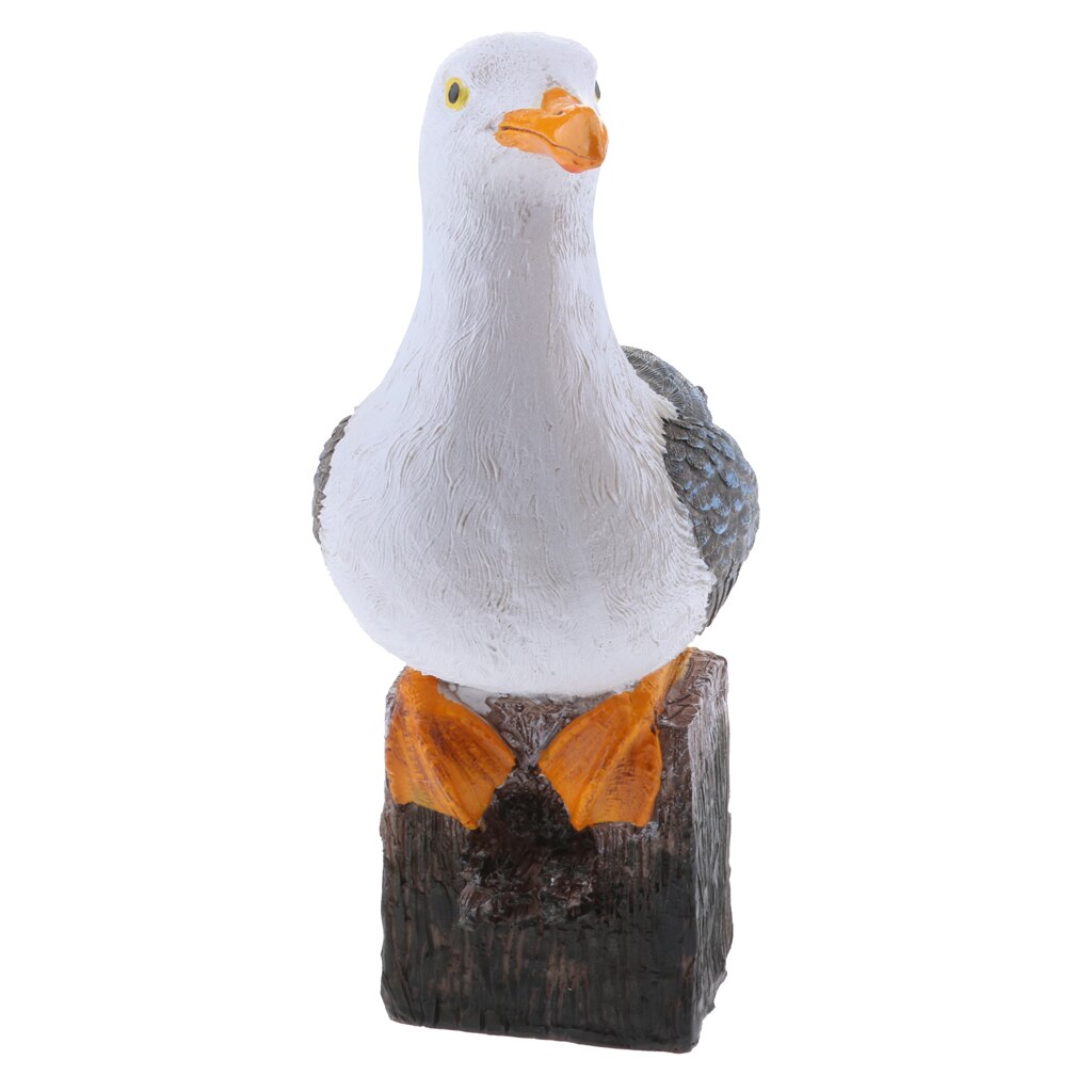 Resin Seagull Statue Garden Ornament Nautical Themed Room Decor