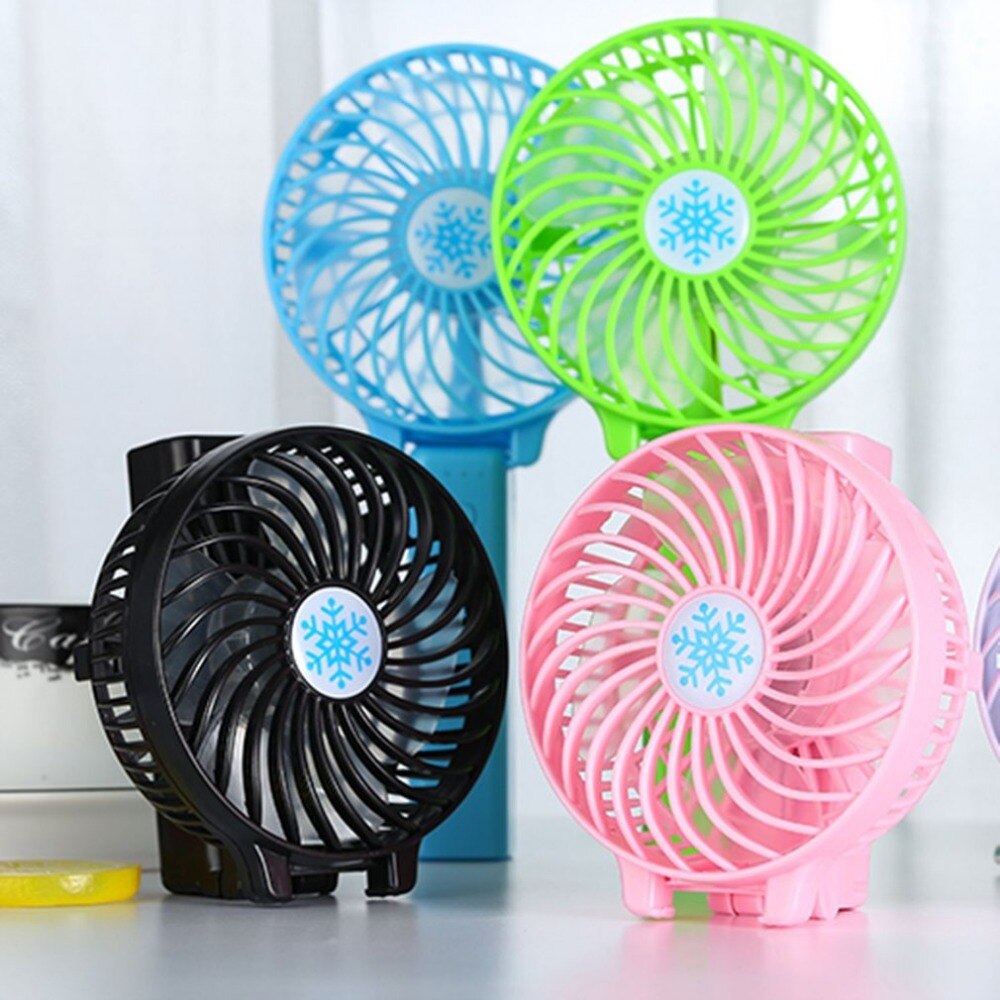 Mini ventilador portátil USB plegable, recargable, 3 velocidades, ajustable, ventilador portátil, ventilador de refrigeración para viajes (sin batería)