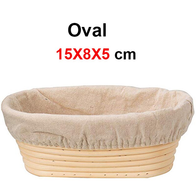 Rattan Bread Proofing Basket Natural Oval Rattan Wicker Dough Fermentation Sourdough Bread Basket Fermentation With Cloth Bag: Oval 15X8X5CM