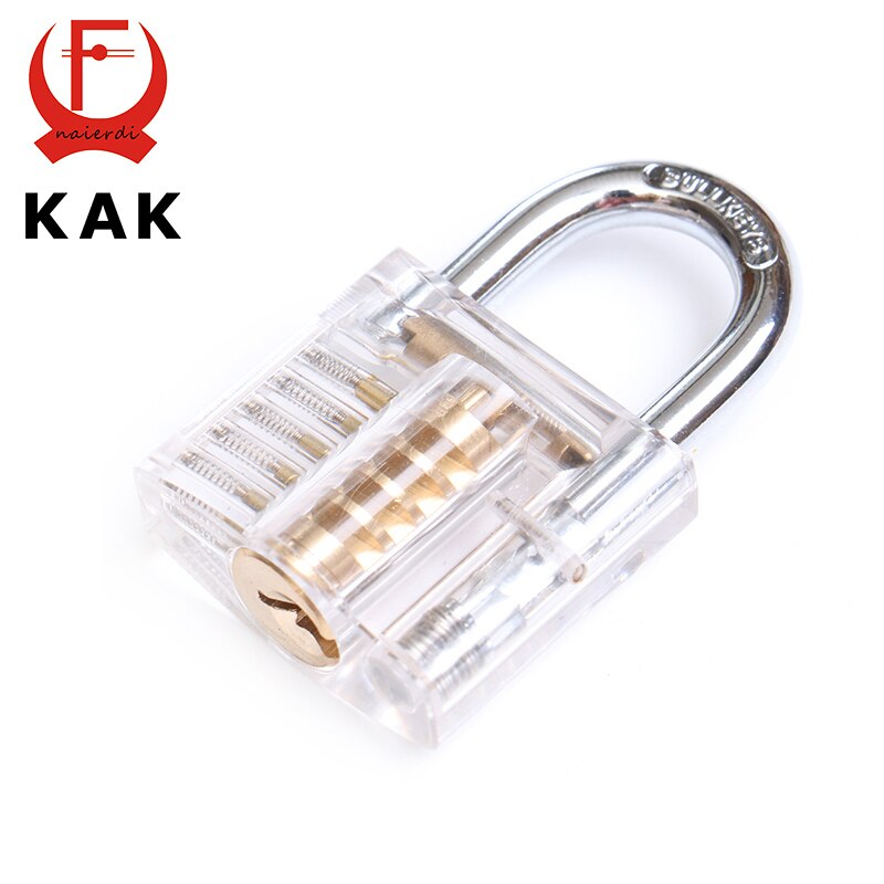 KAK Transparent Locks Pick Visible Cutaway Mini Practice View Padlock Hasps Training Skill For Locksmith Furniture Hardware: White No Box