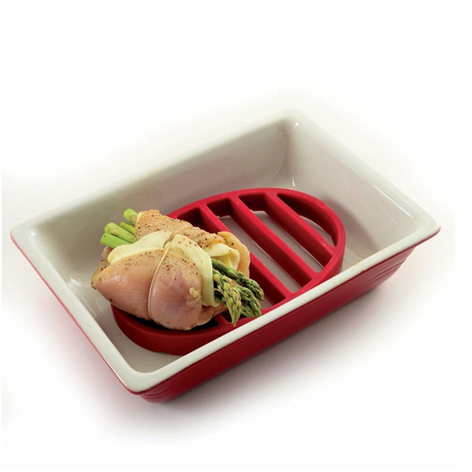 Grille de Barbecue en Silicone, pour la cuisson des aliments, antiadhésif, ovale rouge, réutilisable, outils de cuisson