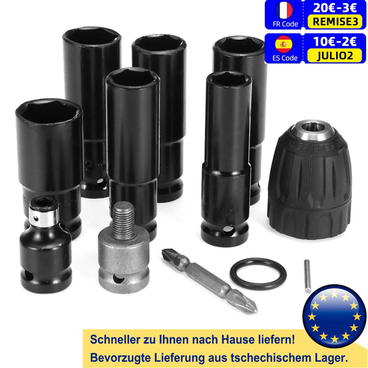 Electric Wrench 12 in 1 Screwdriver hex socket head Kits set for Impact Wrench Drill