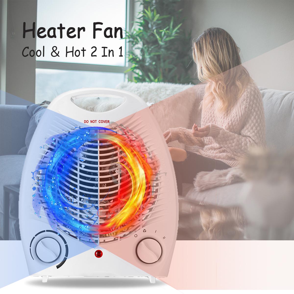 2000W Electric Fan Room Heater 220V Portable Electric Space Heater Mini 3 Heating Settings Air Heating Space Winter Warmer Fan