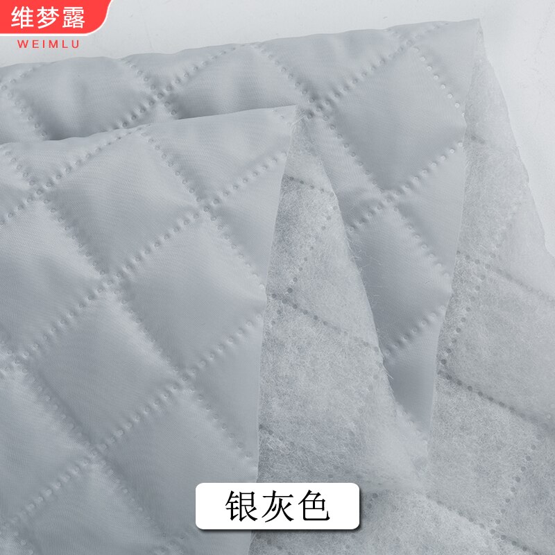 Voering Stof Gewatteerde Verdikte Katoen Wollen Jas Kleding Jas Brokaat Voor Naaien Herfst En Winter Diy Zwart Wit Polyester: silver gray