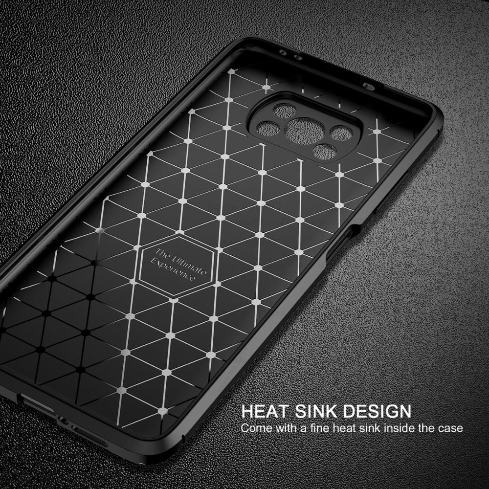 poco-x3 case carbon fiber tpu soft silicone shockproof coque for xiaomi pocophone little poco x3 x 3 nfc pocox3 pocophonex3 case