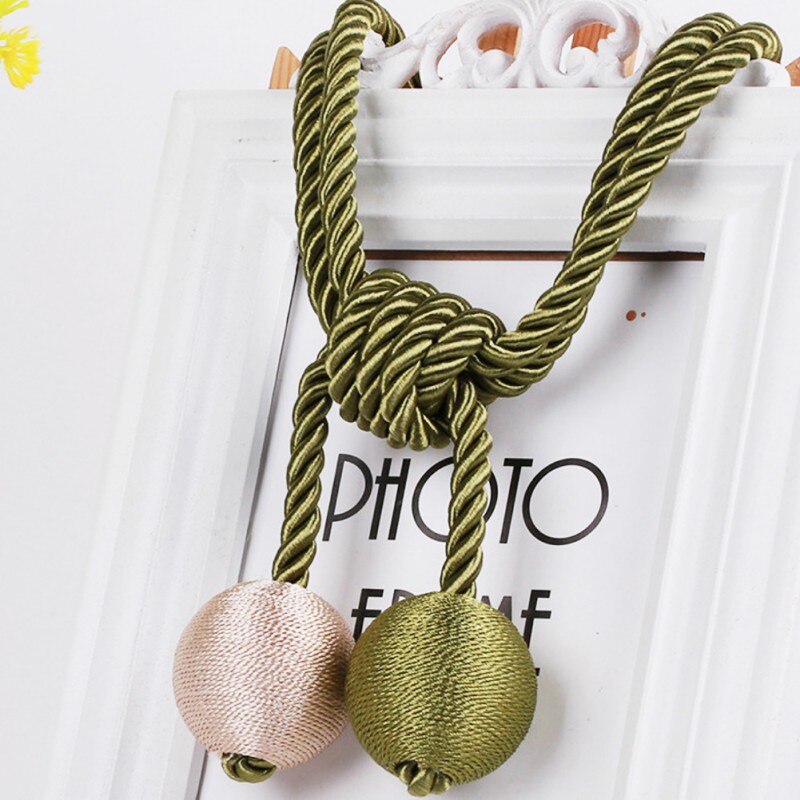 Dubbelkula gardin knytband gardin spännen hållback hängande bälten rep gardin krok hållare gardin tillbehör pretty 1pc: Mörkgrön