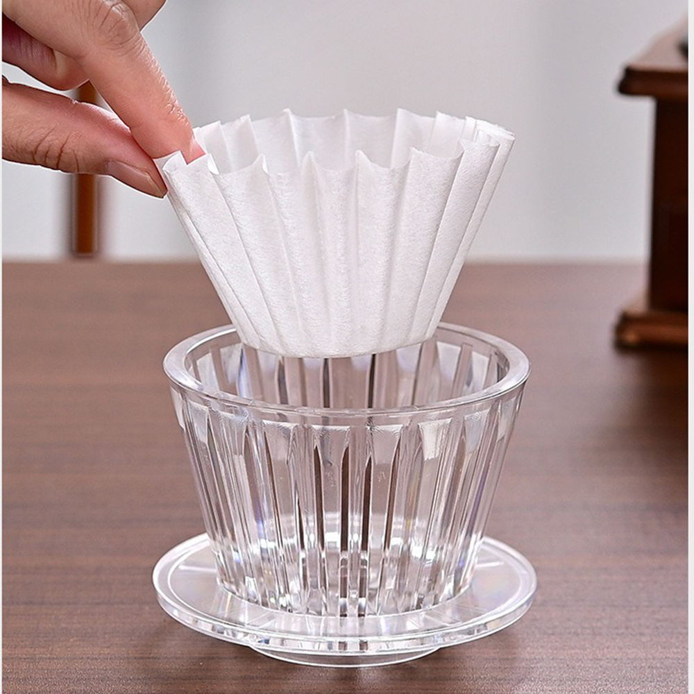 Filtro de café hecho a mano para 1-4 personas, papel para pastel, filtro de café acrílico, taza, filtro, prensa de papel, accesorios de café para el hogar