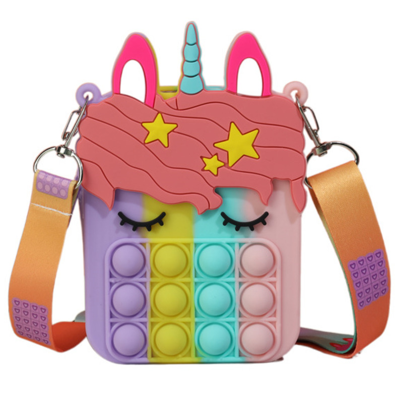 Sac Popite géant Pop XXL, , mignon licorne Pop fossette fille Fidget Toy Push Anti-Stress enfants, porte-clés sac à main: 20cm A