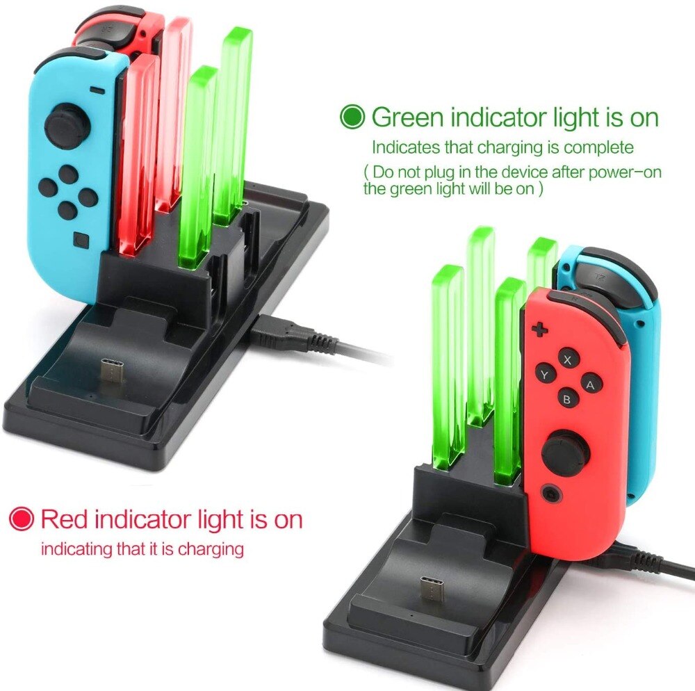 Opladen Station Kit Voor Nintendo Switch Joypad Controllers En Pro Controllers Charger Dock Thumb Stick Grips Voor Ns Schakelaar