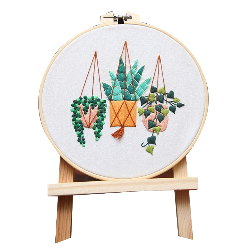 Embroidery Starter Kit Basic Cross Stitch Set Flower Plants Patterns Stamped Embroidery Kits for Beginners Adults Kids 87HA: Prosperous