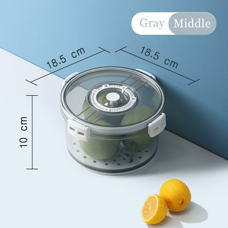 Food Storage Containers Refrigerator Stackable Kitchen Storage Box Airtight Keep Fresh Bins Transparent Fridge Pantry Organizer: Round 4