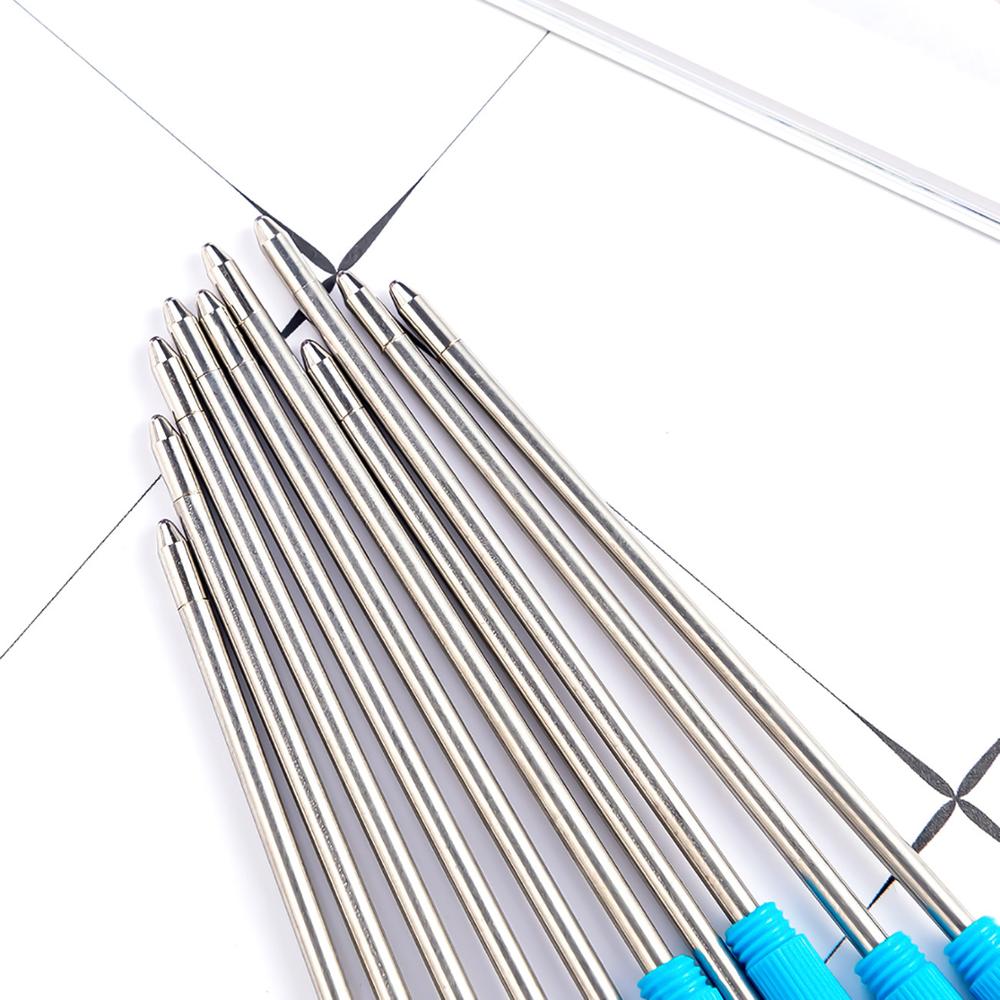 20 pcs/lot Metal Ballpoint Pen Refills Blue & Black Ink Medium Roller Ball Pens Refill School Office Stationery Supplies