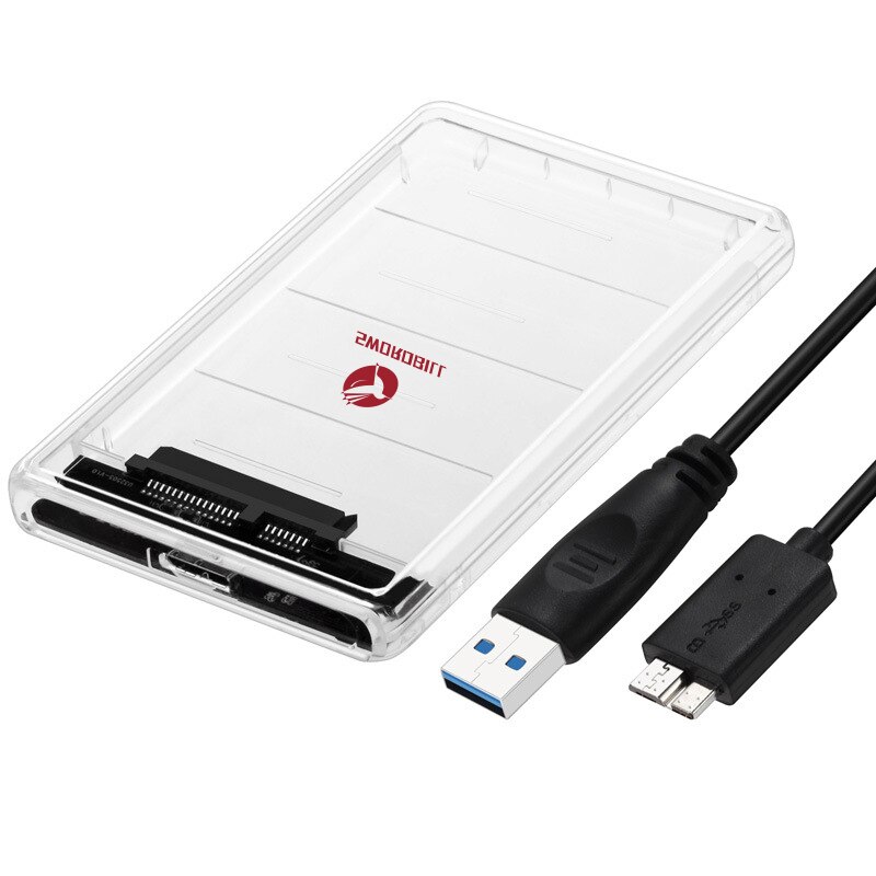 THU-boîtier Transparent pour disque dur externe SSD, sata 3, 2.5 pouces, avec sac gratuit, pour ordinateur de bureau et ordinateur portable: USB3.0  Enclosure