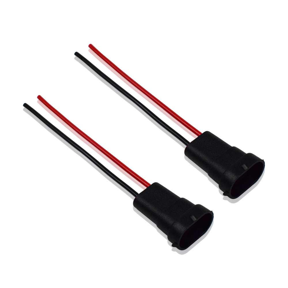 Dyoung 2pcs H11 H9 H8 H16(JP) plug metal base bulb socket lamp holder auto parts male to bus connector copper core wire