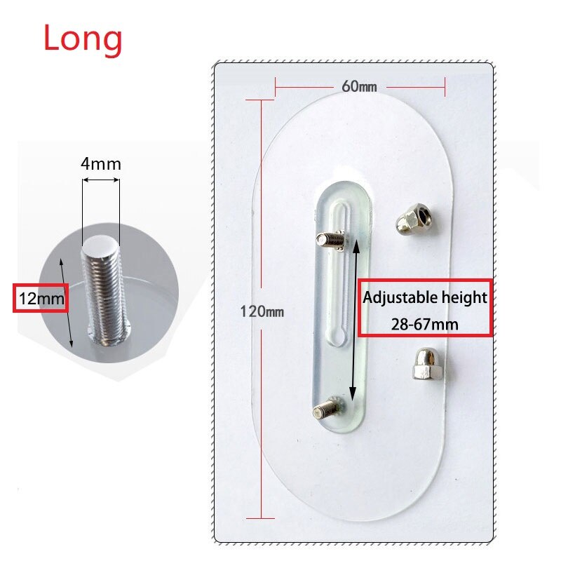 Haken Alles Für Badezimmer Küche Zeug Selbst Klebstoff Nahtlose NäGel Doppel NäGel Einstellbare Höer Starke Einfügen: lang-Nagel-12mm