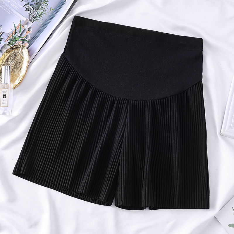 Gravida kvinnor sommar stor storlek xl veckade shorts gravid chiffong vida ben lösa korta byxor för graviditet mini capris