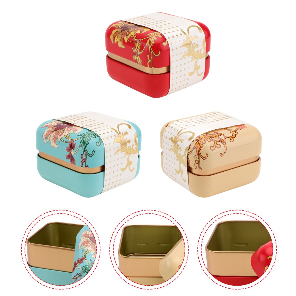 3Pcs Small Tea Cans Scented Tea Leaf Jars Green Tea Storage Container