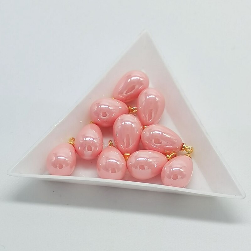 10Pcs Gold Charms Water Parel Hangers Voor Sieraden Maken Diy Oorbellen Accessoires: Pink