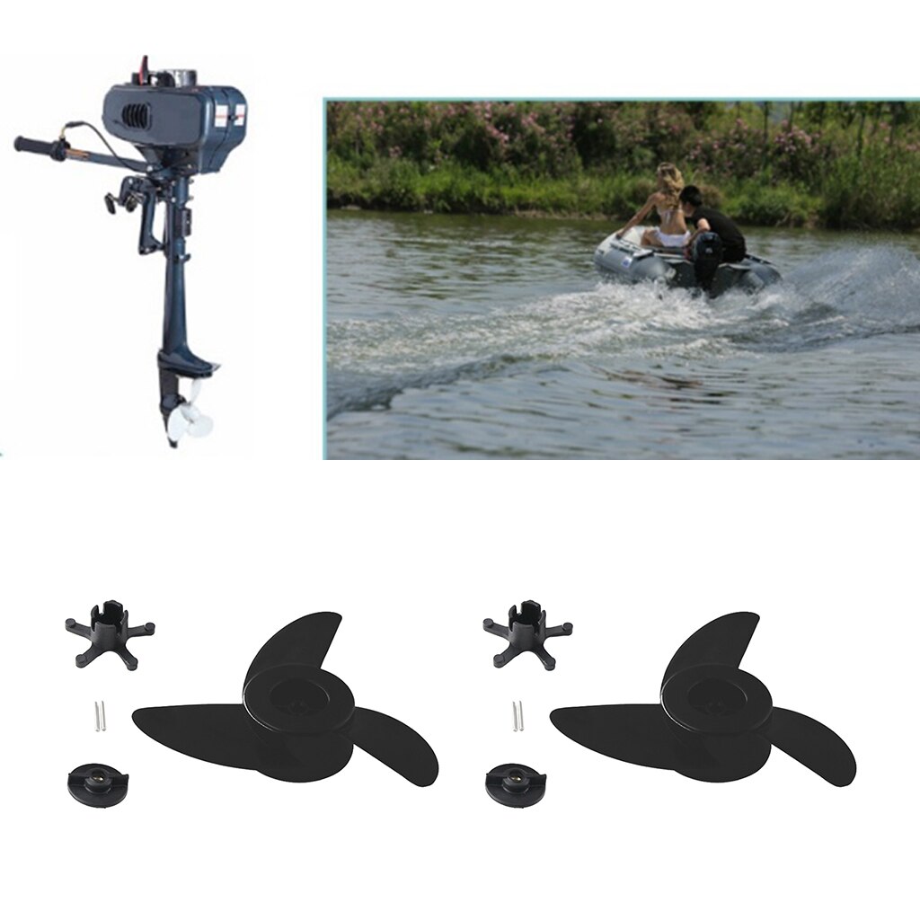 2 Stuks Power Prop Kit 3-Bladen (1 Cm Binnenste Gat Diameter) elektrische Trolling Motor Buitenboordmotor/Propeller Kit Voor ET44L ET54L D65L