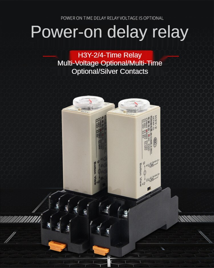 12VAC/VDC Time relay Delay range 0s-60m knob time control switch delay relay ,No base,Power on delay H3Y-2
