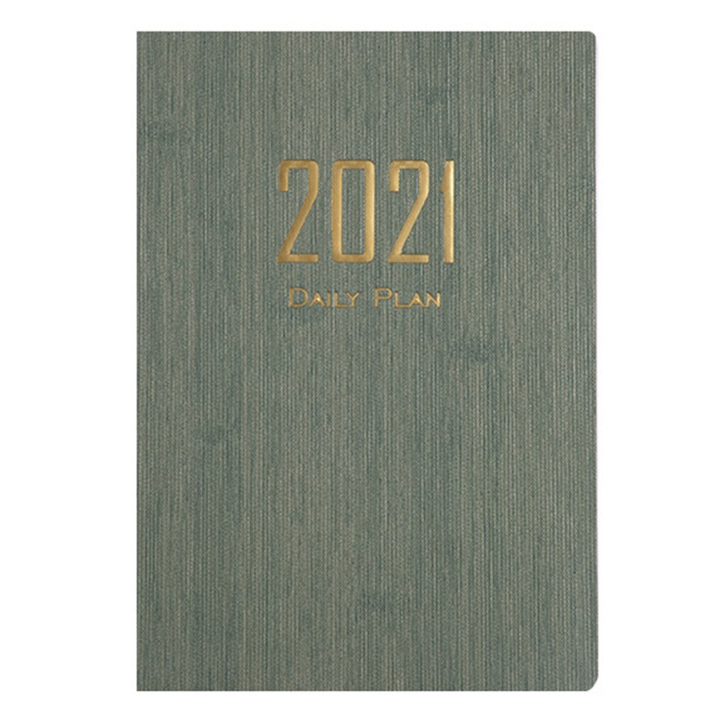 A5 Notebook Diary Solid Color Time Management Schedule Book Daily Plan Book Stationery Supplies: dark green