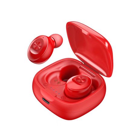 XG12 TWS Bluetooth 5.0 Auricolare Stereo Senza Fili Earbus HIFI Suono Sport Auricolari Vivavoce Gaming Headset con Il Mic per il Telefono: red no digital