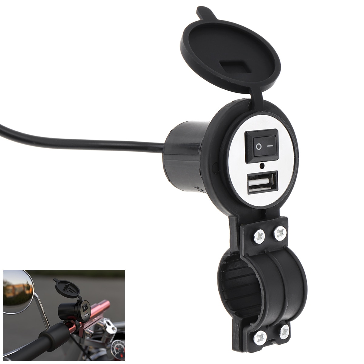 12V/24V 5V 1.5A Motorcycle Socket Plug USB Charger Adapter Waterproof Switch Phone Charging Adapter For Motorbike Motorcycle