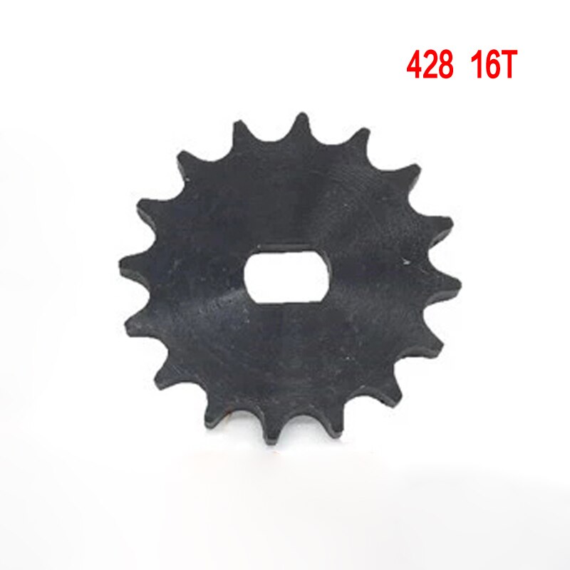 Bm1418 zxf 9t 10t 12t 14t 16t 420 428 elektriske trehjulede kædehjul til kædedrev cykel motorcykel gear børsteløs dc motor tandhjul: 428 16t