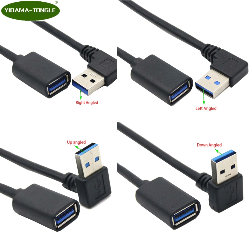 Usb 3.0 Verlengkabel Up Down Links Haakse 90 Graden Man-vrouw Super Speed 5Gbps Data Sync opladen