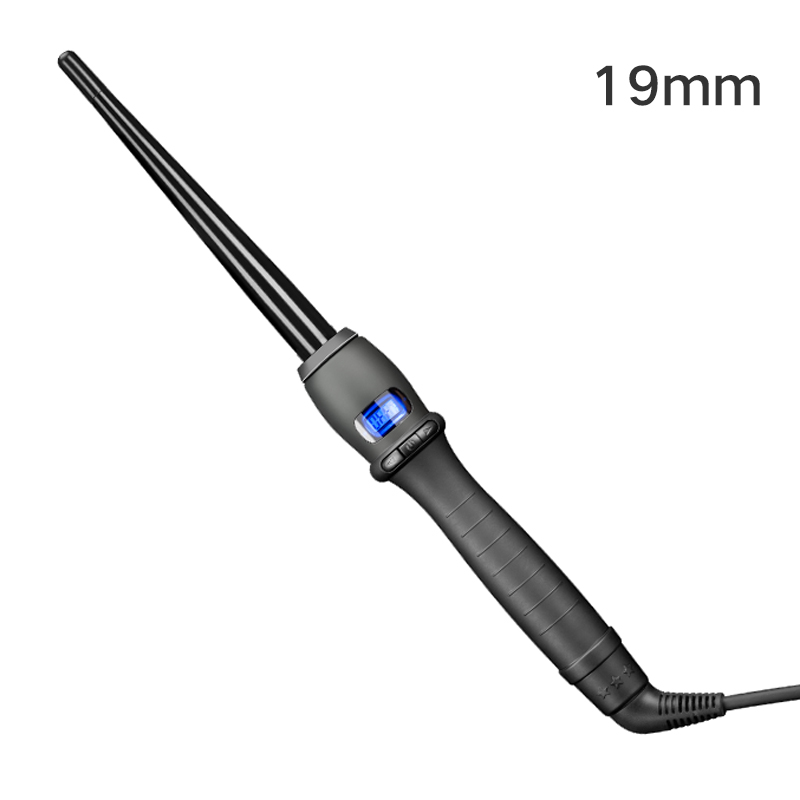 Fer à friser à cône électrique en forme de poire et de fleur,bigoudi, papillote, cylindre, frisoir, outils de mise en plis,: 19MM