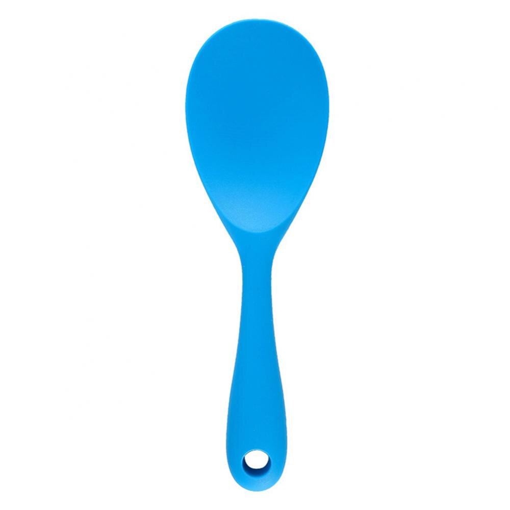 1PC Kitchen Tool Rice Server Rice Spoon No-stick Silicone Rice Shovel Spoon Cooking Scoop Baking Tool Kitchen: Blue