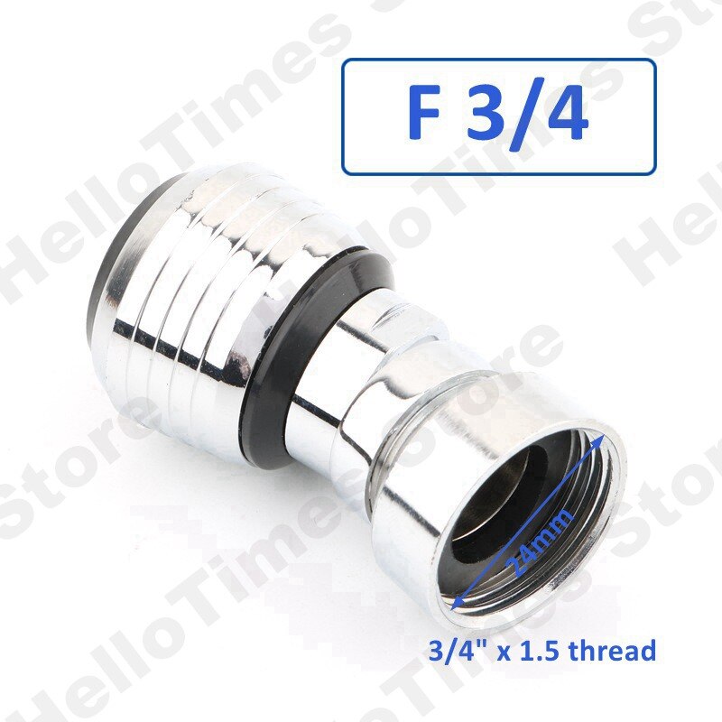 Messing 360 Rotate Swivel Kraan Nozzle Met Filter Water Kraan Adapter Tap Beluchter Diffuser Keuken Accessoires: F 3l4