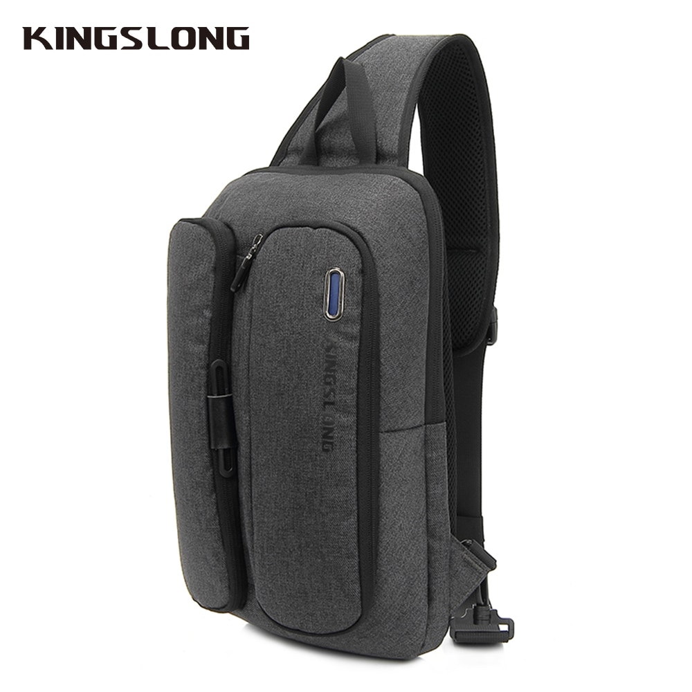 Saco de estilingue moda preto sacos com eua carga peito saco de pouco peso daypack ao ar livre sacos diários caber em 9.8 polegada ipad por ksl