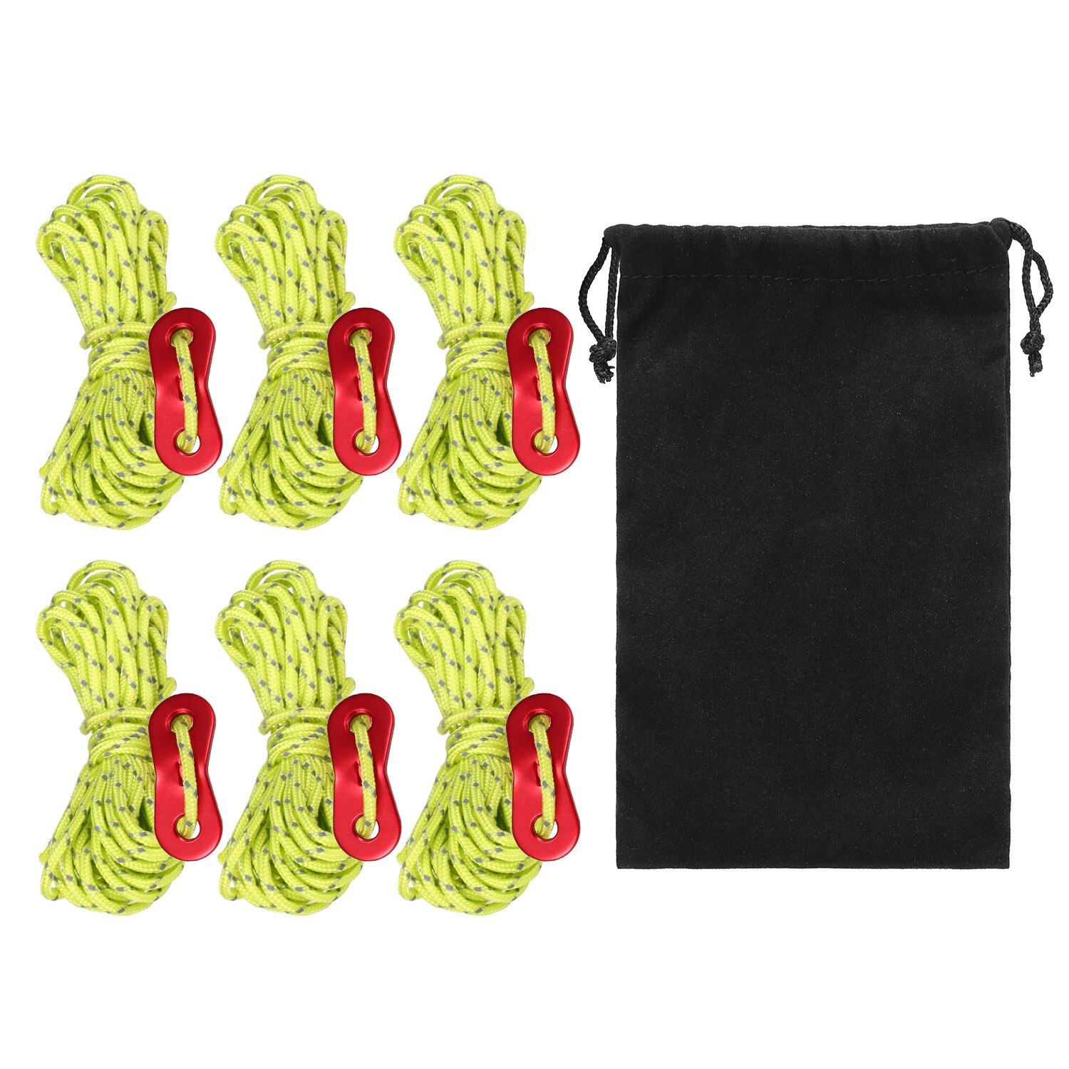 Cordes de tente colorées à suspendre, 6 pièces, cordon de 3mm, 13 pieds, ensemble de tendeurs de tente, corde réfléchissante réglable, auvent de Camping