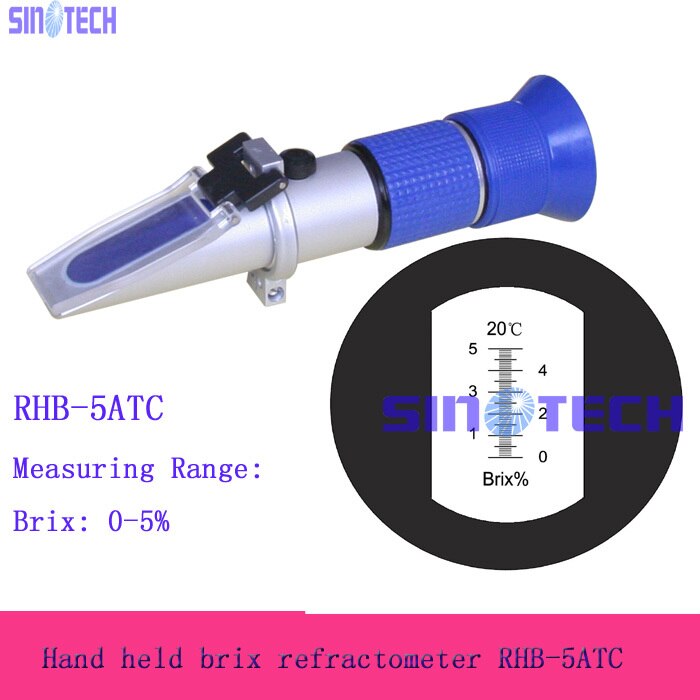 Hand held 0-5% Brix metaalbewerking vloeistof refractometer voor stekken vloeistof RHB-5ATC