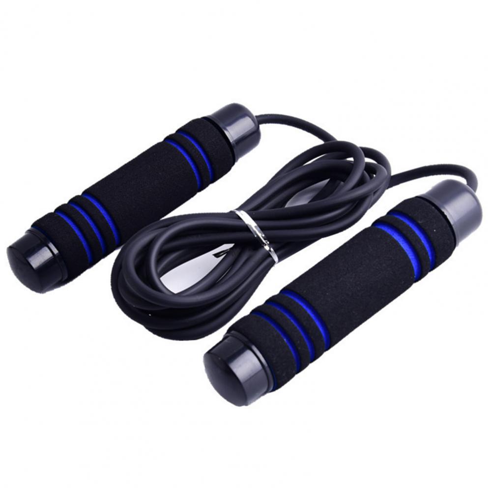 Rubber Handle Jump Skipping Rope Adjustable Bodybuilding Exercise Fitness Tool: Blue
