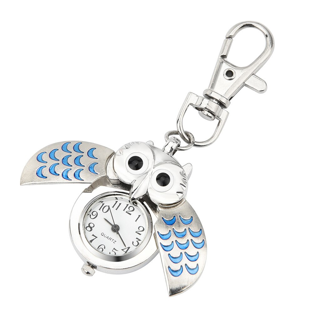 Petites montres à gousset, horloge rétro à quartz, magnifique porte-clés de dessin animé mignon, montre de poche hibou, relogio feminino saat watch *a: Mais